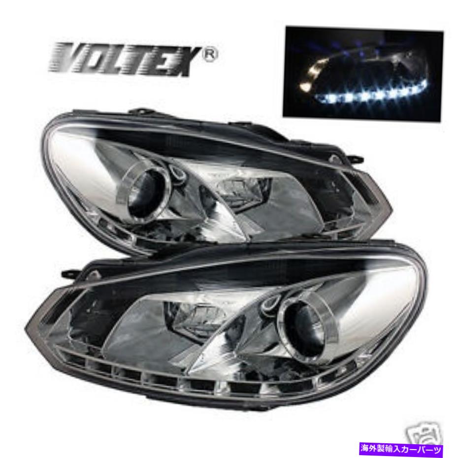 USヘッドライト 2010-2012フォルクスワーゲンゴルフGTI DRLプロジェクターヘッドライトライトバーライトバークロム 2010-2012 VOLKSWAGEN GOLF GTI DRL PROJECTOR HEADLIGHTS LIGHTBAR LIGHT BAR CHROME【並行輸入品】