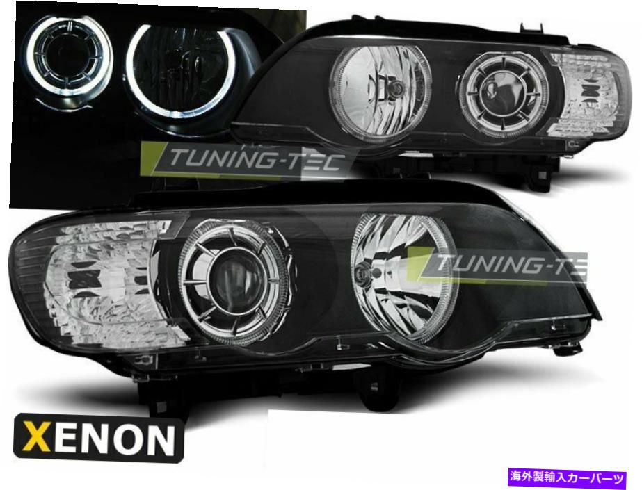 USヘッドライト BMW X5 E53 99-03 LED Angel Eyes Xenon Black WorldwideフリーショップU Headlights for BMW X5 E53 99-03 LED Angel Eyes Xenon Black WorldWide Free Ship U【並行輸入品】