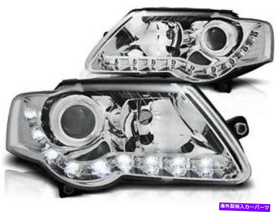 USヘッドライト VW Passat B6 3C 05-10用クロムカラーヘッドライトW /日時ランニングライトDRL Chrome color Headlights w/ daytime running lights DRL FOR VW Passat B6 3C 05-10【並行輸入品】