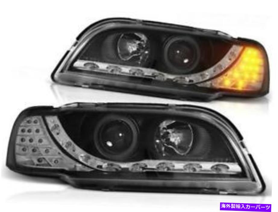 【楽天市場】USヘッドライト LED DRLを持つブラックデイタイムランニングLED DRLセットFor Volvo S40 V40 96