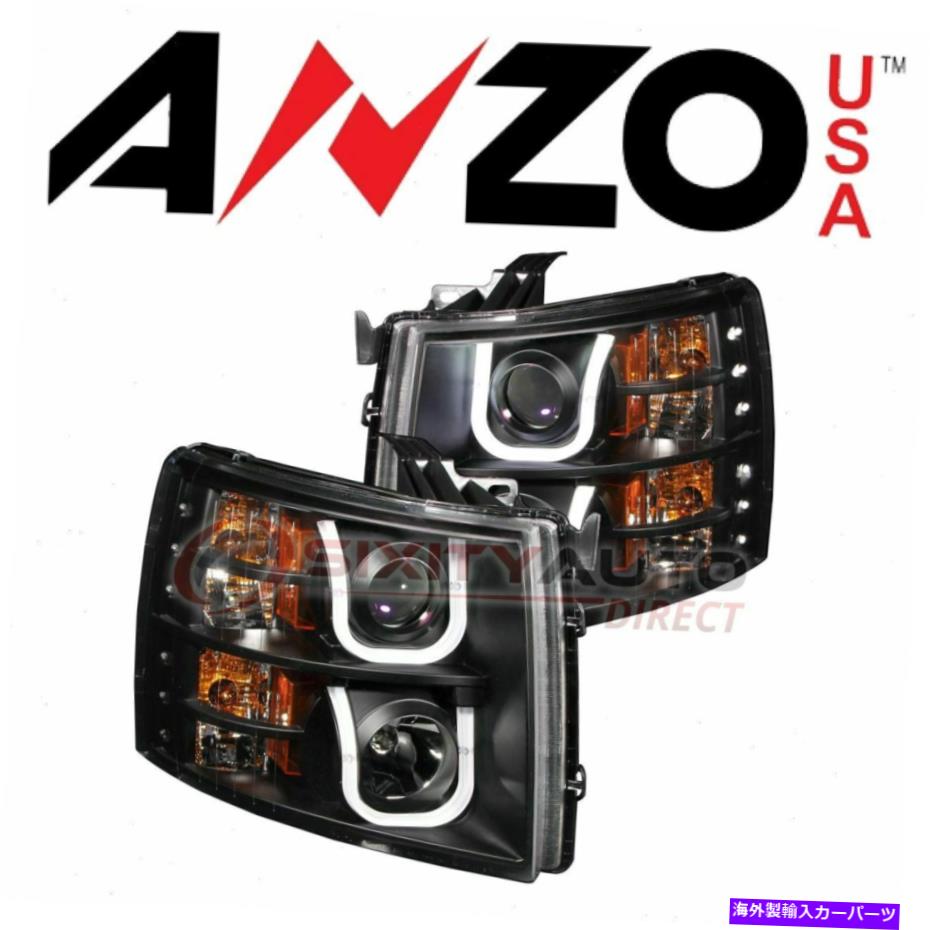 USヘッドライト Anzousa Headlight 2007-2013 Chevrolet Silverado 1500 - 電気 AnzoUSA Headlight Set for 2007-2013 Chevrolet Silverado 1500 - Electrical me【並行輸入品】