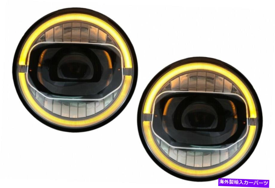 USヘッドライト 7インチのクリー族はヘッドライトDrl Angel Eye琥珀色ジープラングラーJK 07+に適しています 7 Inch CREE LED Headlights DRL Angel Eye Amber suitable for JEEP Wrangler JK 07+【並行輸入品】 95,362円