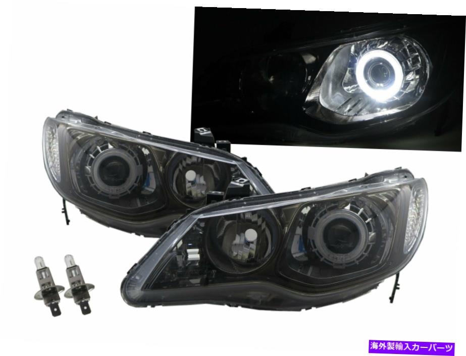 USヘッドライト Civic MK8 09-11ガイドLED Angel-Eye Headlight W / Motor SK台湾のホンダLHD Civic MK8 09-11 Guide LED Angel-Eye Headlight W/ Motor SK Taiwan for HONDA LHD【並行輸入品】