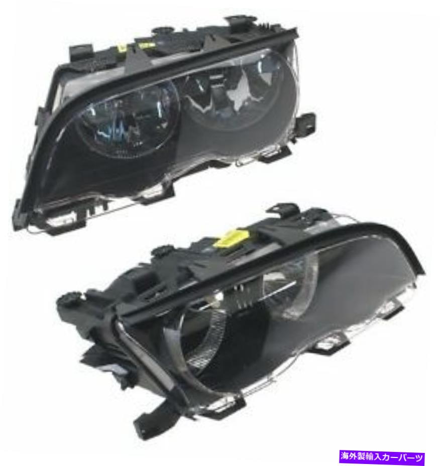 USヘッドライト BMW E46 323Ci 325ci 325ci M3セット2ブラックトリムハロゲンヘッドライトアセンブリOEM For BMW E46 323Ci 325Ci M3 Set of 2 Black Trim Halogen Headlight Assembly OEM【並行輸入品】