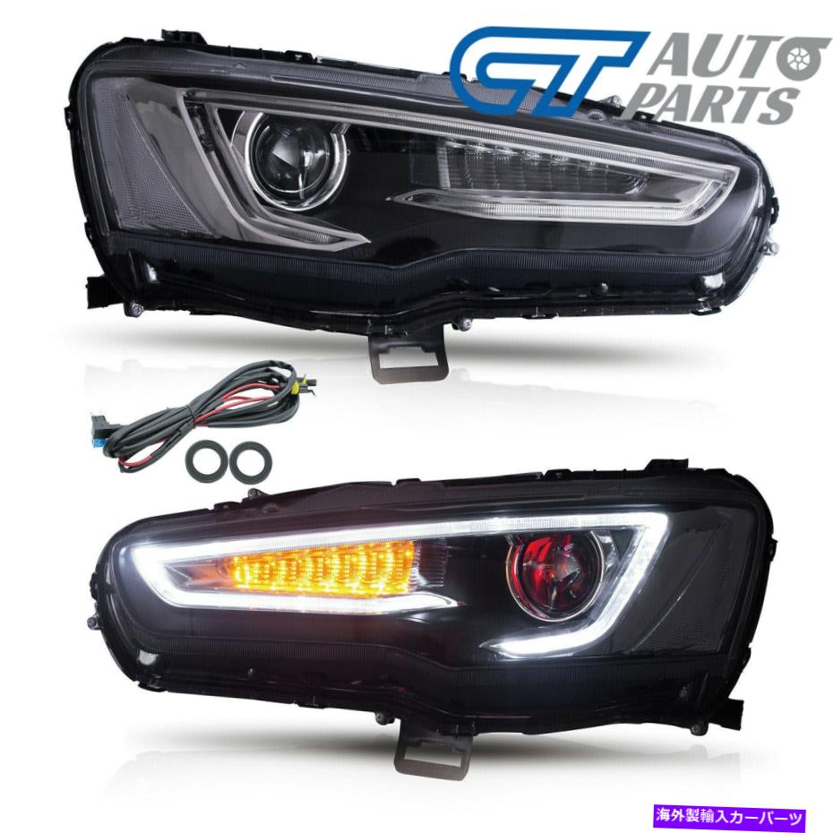 USヘッドライト Demon Eye LED DRLバープロジェクターヘッドライト07-17三菱LANCER CJ EVO X Demon Eye LED DRL Bar Projector Head Lights for 07-17 Mitsubishi Lancer CJ EVO X【並行輸入品】 106,488円