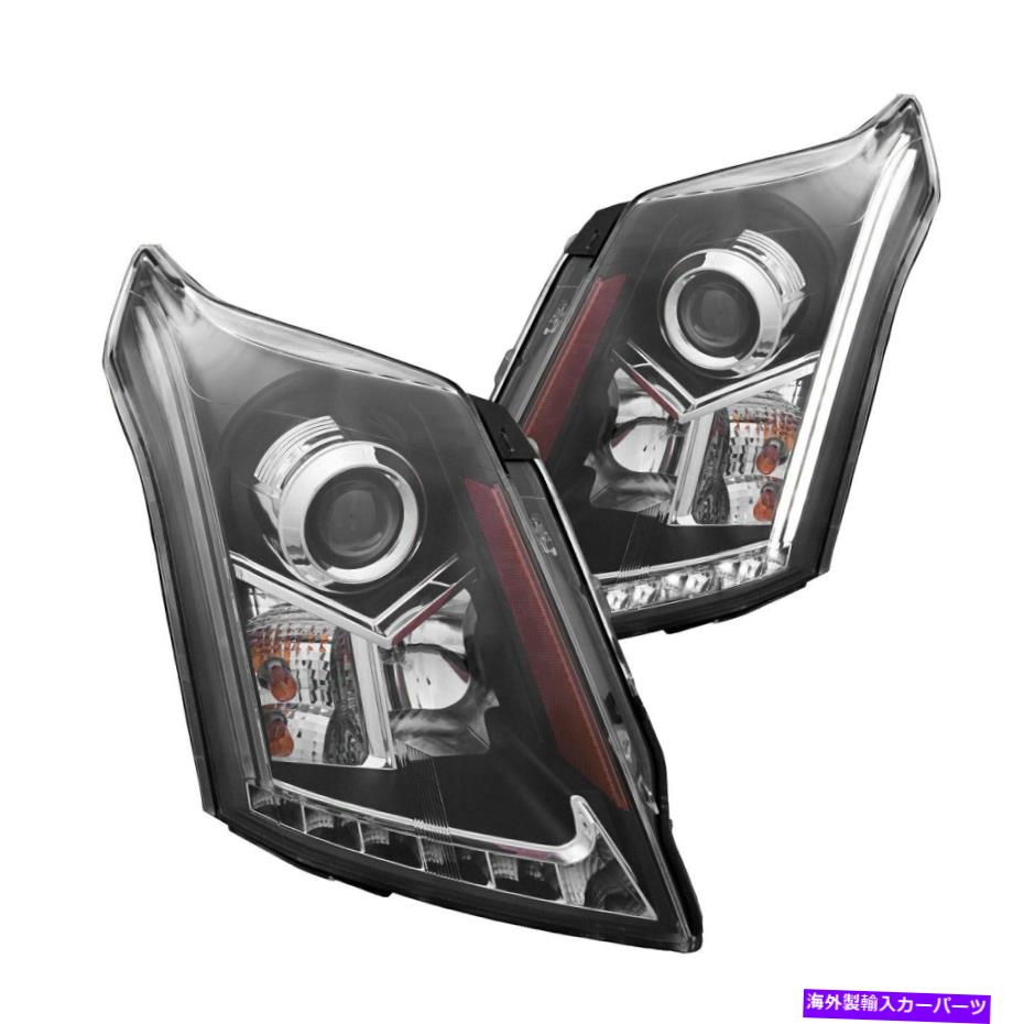 USヘッドライト Cadillac SRX 2010-2014 ANZO 111308ブラックプロジェクターヘッドライトW駐車場LED For Cadillac SRX 2010-2014 Anzo 111308 Black Projector Headlights w Parking LEDs【並行輸入品】
