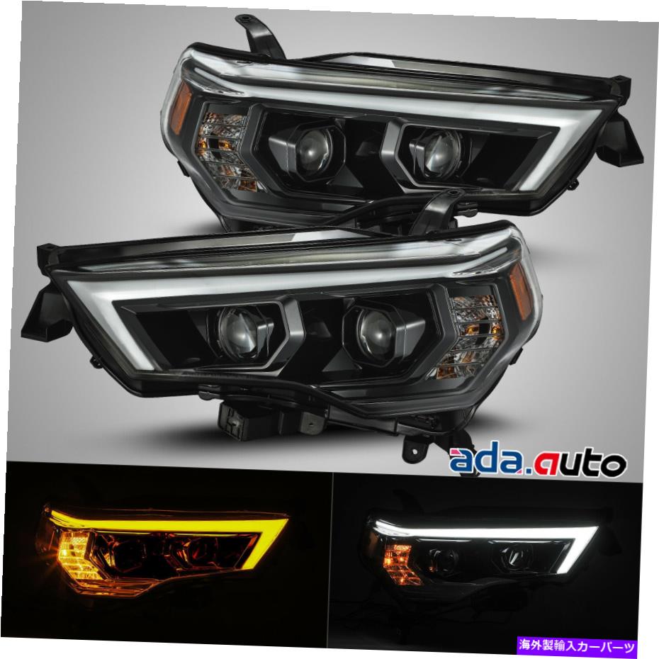 USヘッドライト フィット2014-2020 4ランナー光沢のある黒プロジェクターLED DRL /信号ヘッドライトセット Fit 2014-2020 4Runner Glossy Black Projector LED DRL/Signal Headlights Set【並行輸入品】