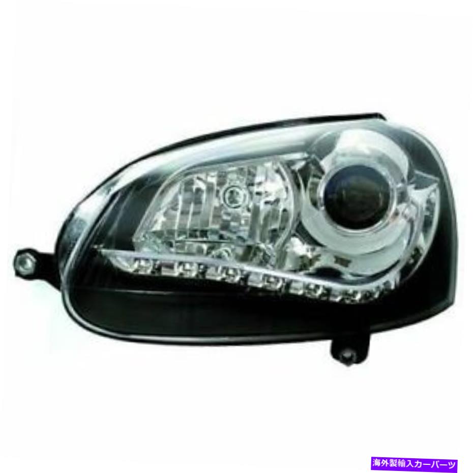 USヘッドライト ヴォルクスワーゲンジェットII FR 03 - black Headlight set with daytime running lights FOR Volkswagen Jetta II fr 03-【並行輸入品】