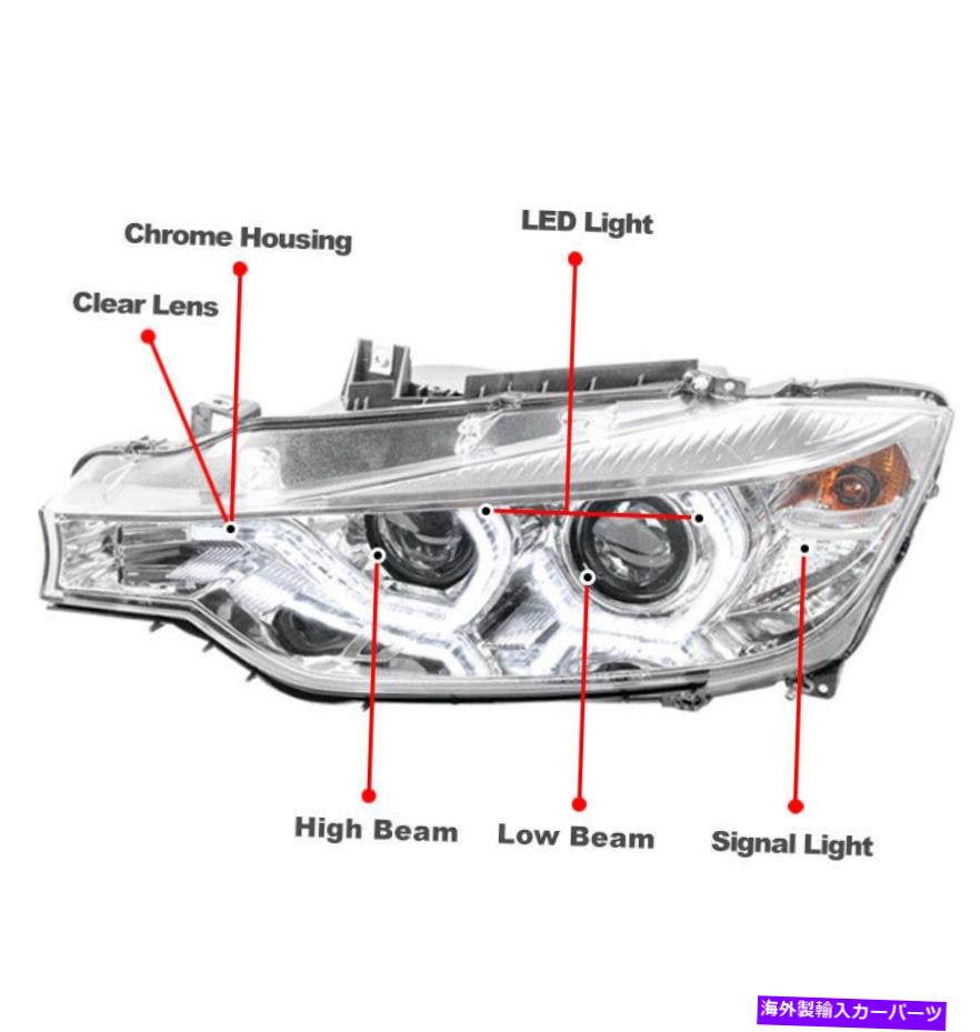 USヘッドライト 12-15 BMW F30 3シリーズ4DR HID + AFS LED Chromeプロジェクターヘッドライト+バンパーDRL For 12-15 BMW F30 3-Series 4dr HID+AFS LED Chrome Projector Headlight+Bumper DRL【並行輸入品】