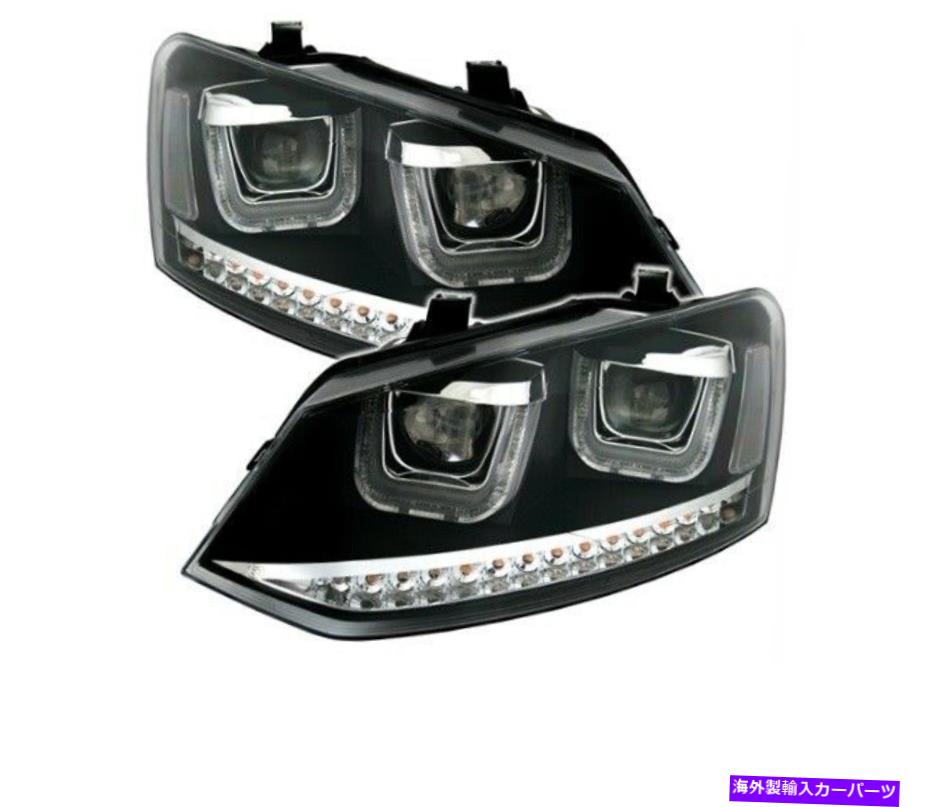 USヘッドライト VW Polo 6R 2009-2014 Polo 6C 2014-ブラックVP491セットヘッドライトRHT VW POLO 6R 2009-2014 POLO 6C 2014- BLACK VP491 SET HEADLIGHTS RHT【並行輸入品】