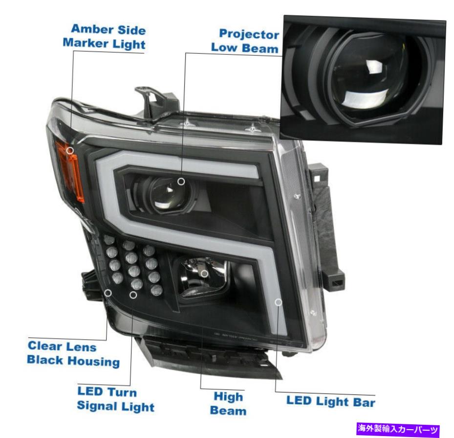 USヘッドライト 2016-2019 Titan XD LEDチューブハロゲンプロジェクターブラックヘッドライトW / DRL新しいランプ For 2016-2019 Titan XD LED Tube Halogen Projector Black Headlight w/DRL New Lamp【並行輸入品】|Us Custom Parts Shop USDM