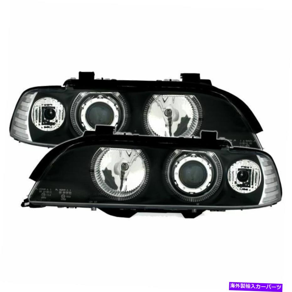 USヘッドライト フロントヘッドライト（Angel Eye）BMW 5 E39 - ブラック Front headlights (Angel Eyes) for BMW 5 E39 - black【並行輸入品】