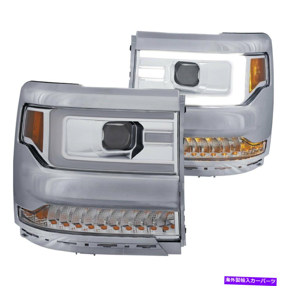USヘッドライト Chevy Silverado 1500 16-18 Headlights Chrome U-BarプロジェクターヘッドライトW For Chevy Silverado 1500 16-18 Headlights Chrome U-Bar Projector Headlights w【並行輸入品】