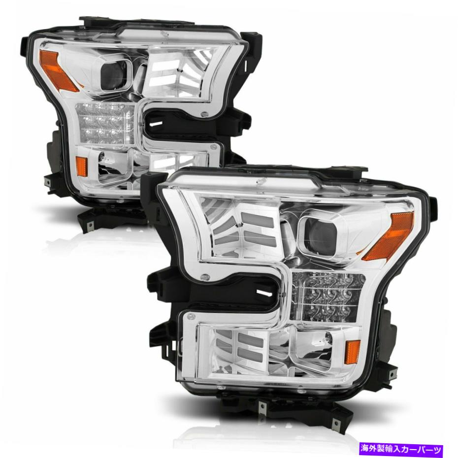 USヘッドライト 15-17フォードF-150 Chrome / Clear 111409のためのAnzoの板スタイルのプロジェクターのヘッドライト Anzo Plank Style Projector Headlights for 15-17 Ford F-150 Chrome /Clear 111409【並行輸入品】|Us Custom Parts Shop USDM