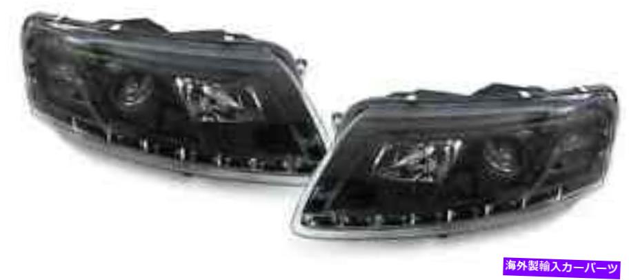 USヘッドライト Audi A6 04-08のためのLED DRLが付いている黒いクリアフィニッシュプロジェクターのヘッドライト Black clear finish projector headlights with LED DRL for Audi A6 04-08【並行輸入品】