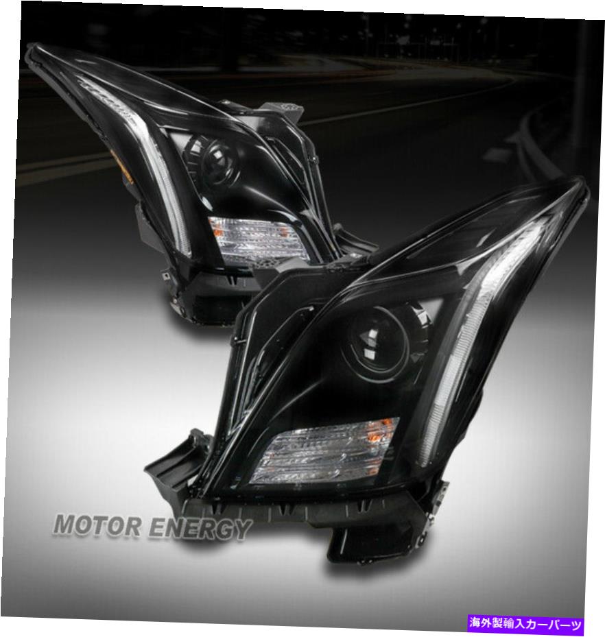 USヘッドライト 13-17キャデラックXTS非AFS LED DRLブラックプロジェクターヘッドライト左+右ペア For 13-17 Cadillac XTS Non-AFS LED DRL Black Projector Headlight Left+Right Pair【並行輸入品】