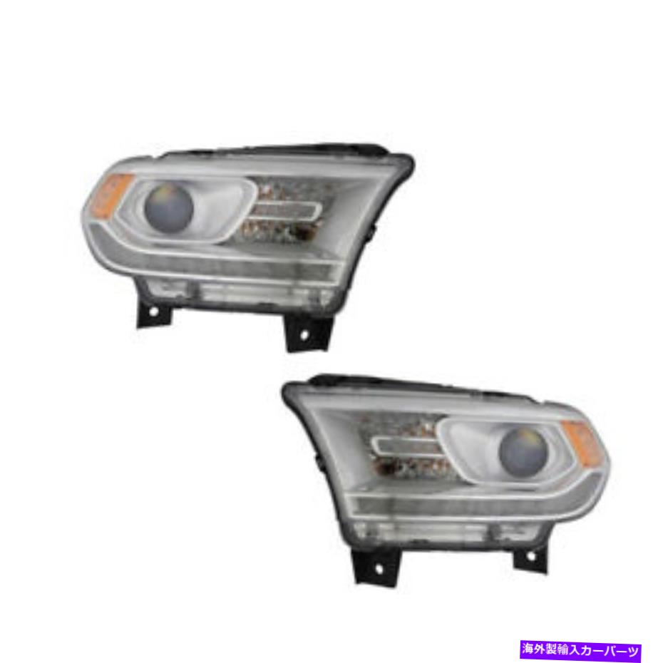 USヘッドライト 14-15 DURANGO CHROME W / DRL左右のハロゲンヘッドライトペアセット Halogen Headlights Pair Set for 14-15 Dodge Durango Chrome w/DRL Left & Right【並行輸入品】