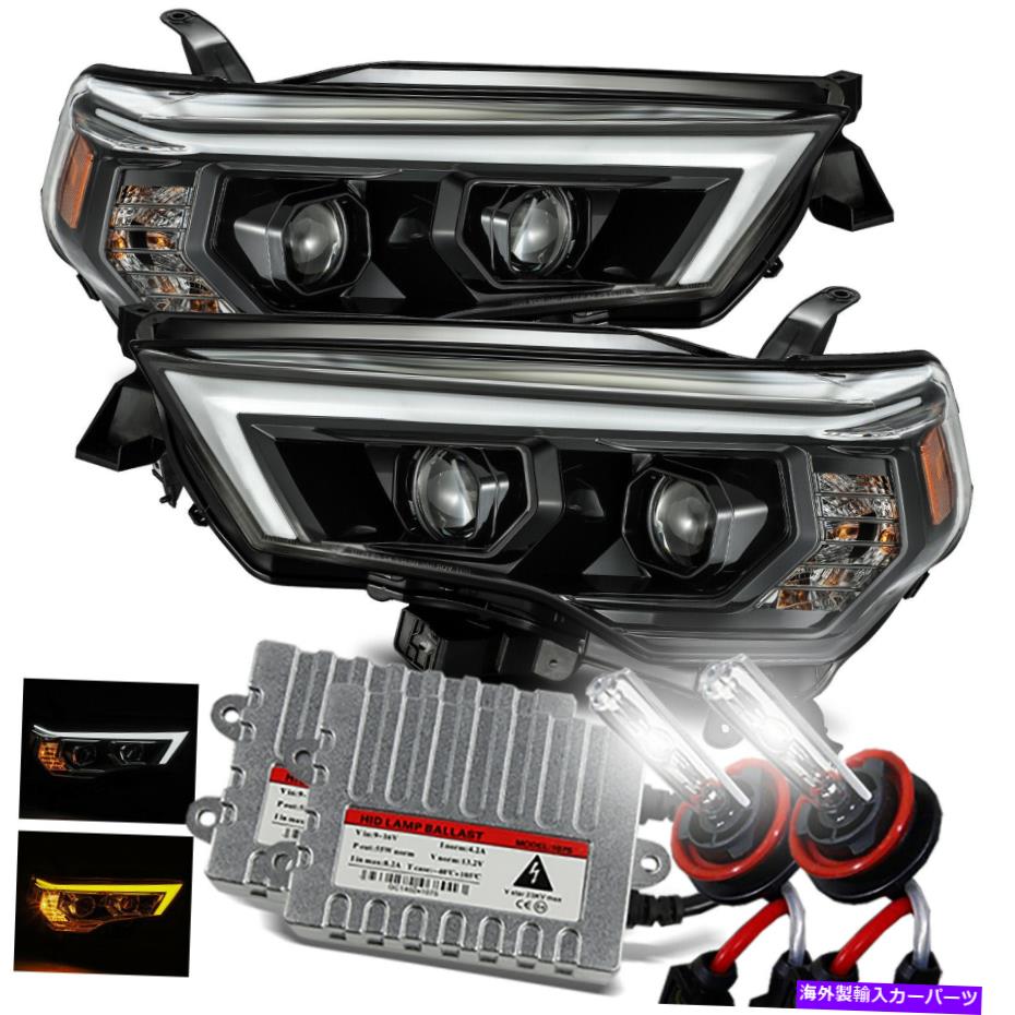 USヘッドライト 6000K HID / 14-20用トヨタ4RUNNER LEDチューブポリッシュブラックプロジェクターヘッドライト 6000K HID/For 14-20 Toyota 4Runner LED Tube Polished Black Projector Headlights【並行輸入品】