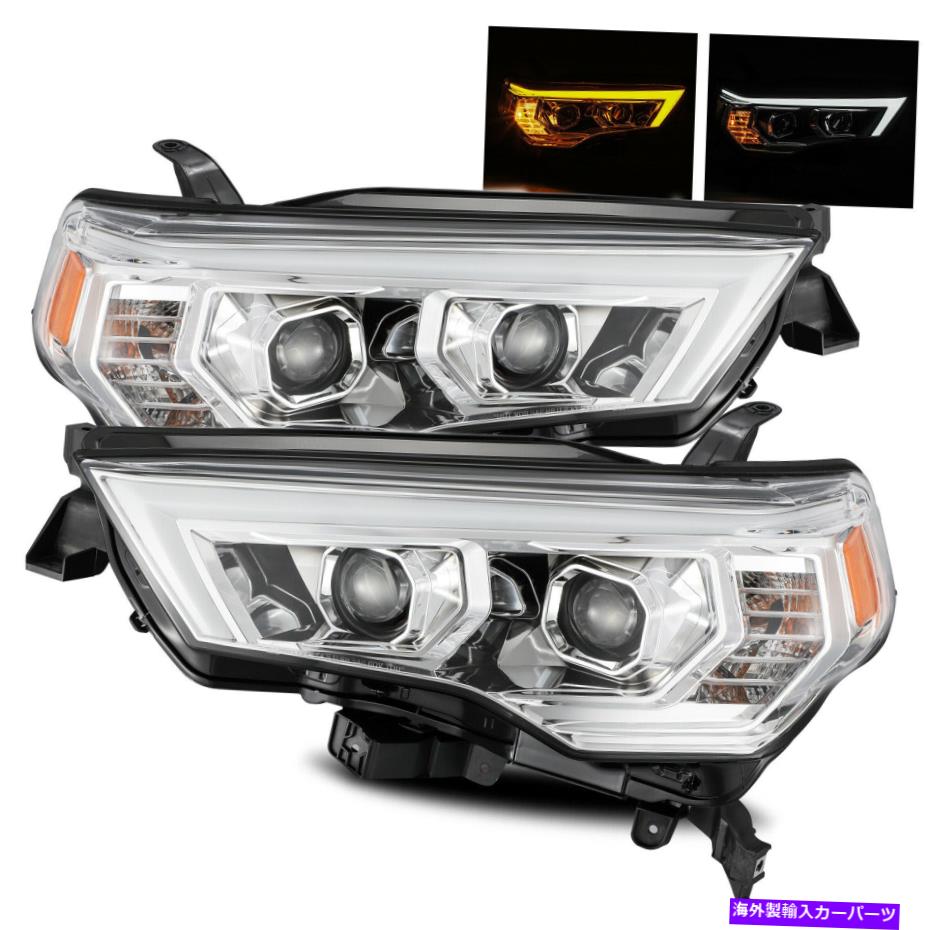 USヘッドライト 2014-2020トヨタ4RUNNER LEDチューブクロムプロジェクターヘッドライトランプLH / RH For 2014-2020 Toyota 4Runner LED Tube Chrome Projector Headlights Lamps LH/RH【並行輸入品】