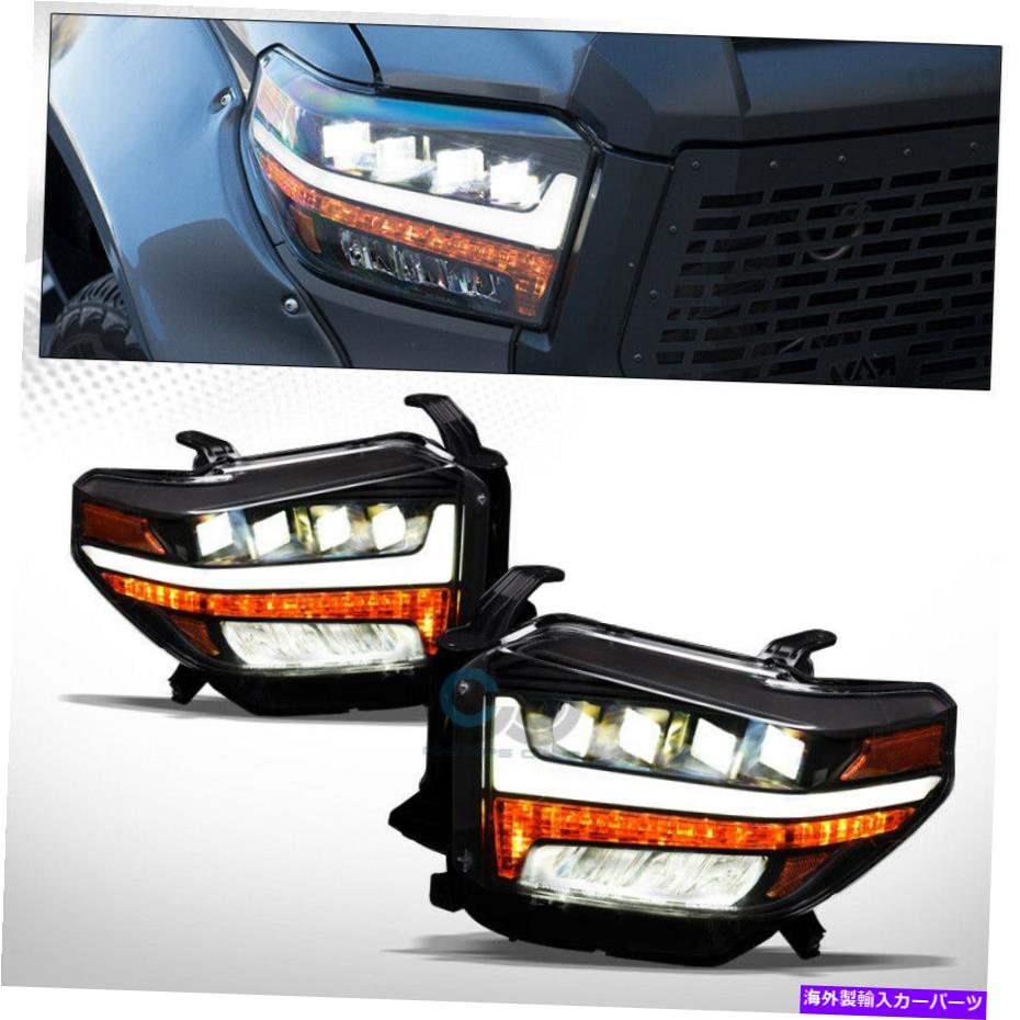 USヘッドライト FIT 14-20トヨタツンドラBLKフルLED順次チューブクワッドプロジェクターヘッドライト Fit 14-20 Toyota Tundra Blk Full LED Sequential Tube Quad Projector Head Lights【並行輸入品】|Us Custom Parts Shop USDM