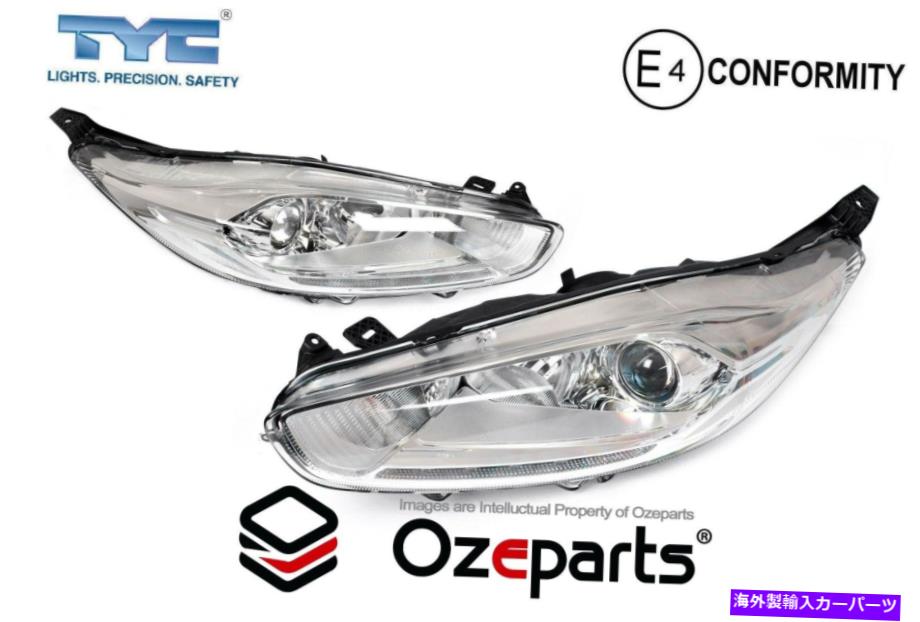 USヘッドライト Ford fiesta 2013~2017 STのみのペアLH + RHヘッドライトフロントランプクローム Set Pair LH+RH Head Light Front Lamp Chrome For Ford Fiesta 2013~2017 ST Only【並行輸入品】