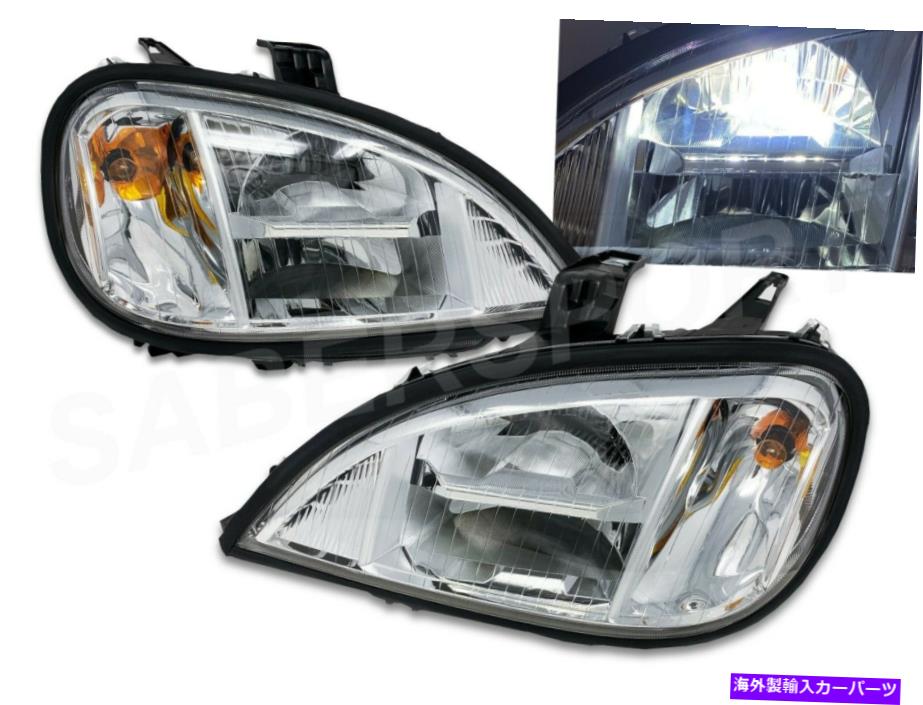 USヘッドライト Chrome 6000Kこんにちは/低LEDヘッドライト2004-2017 FreightLiner Columbia Set of Chrome 6000K Hi/Low LED Headlights for 2004-2017 Freightliner Columbia【並行輸入品】