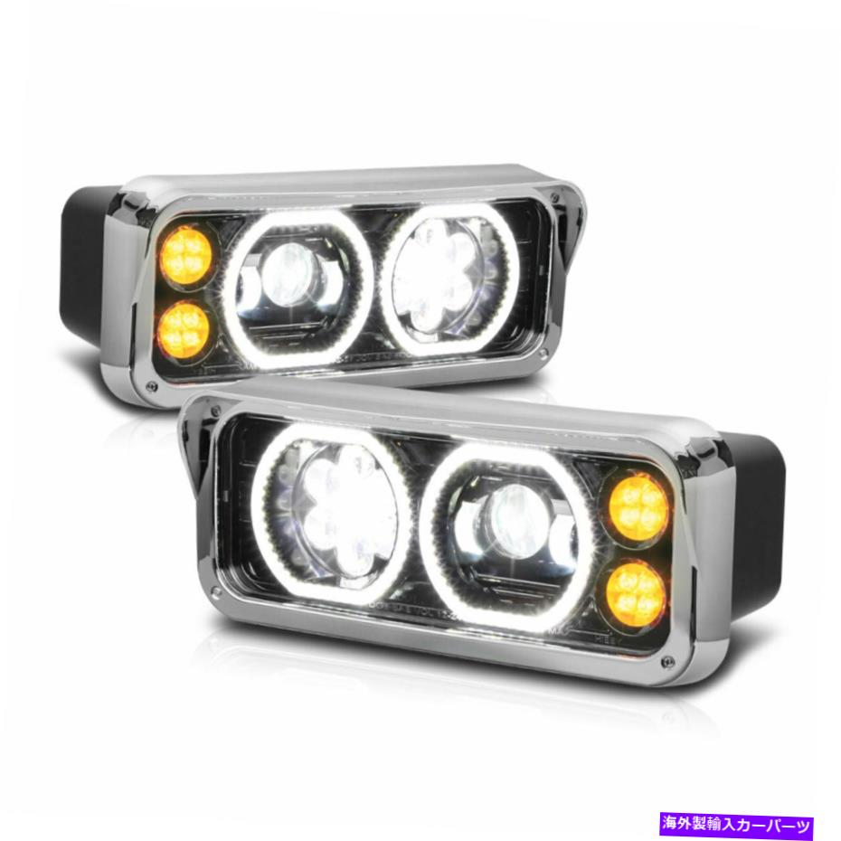 USヘッドライト 81-19 Kenworth W900 / Western Star 4800フルLEDデュアルHaloプロジェクターヘッドライト For 81-19 Kenworth W900/Western Star 4800 Full LED Dual Halo Projector Headlight【並行輸入品】