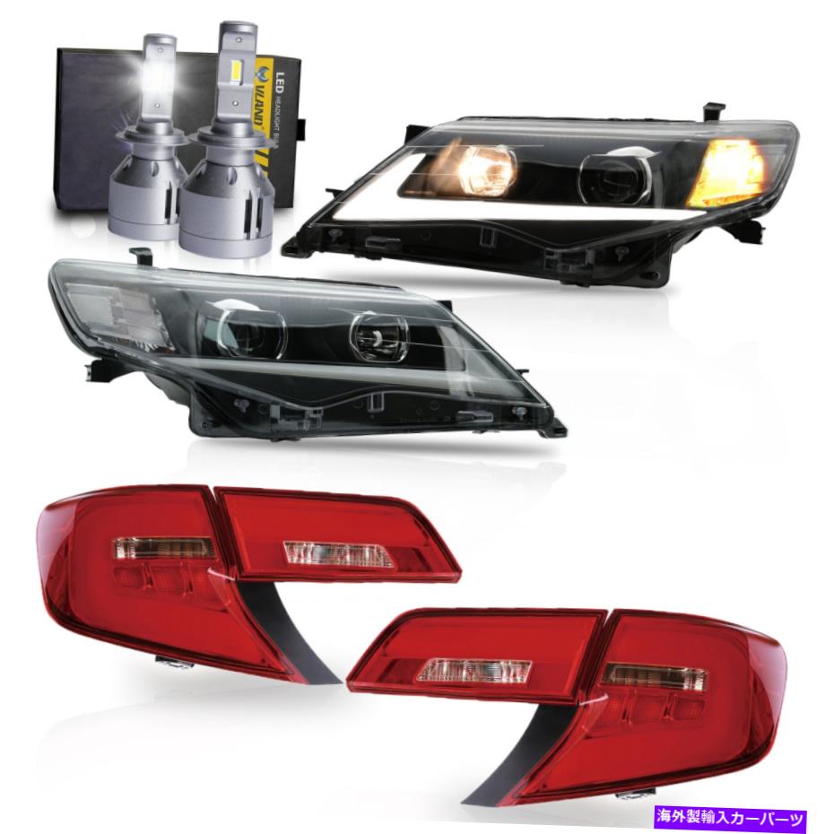 USヘッドライト LEDヘッドライト+赤色LED Taillights + Vland H7 LED電球は12-14トヨタカムリ LED Headlights + Red LED Taillights+VLAND H7 LED Bulbs for 12-14 Toyota Camry【並行輸入品】