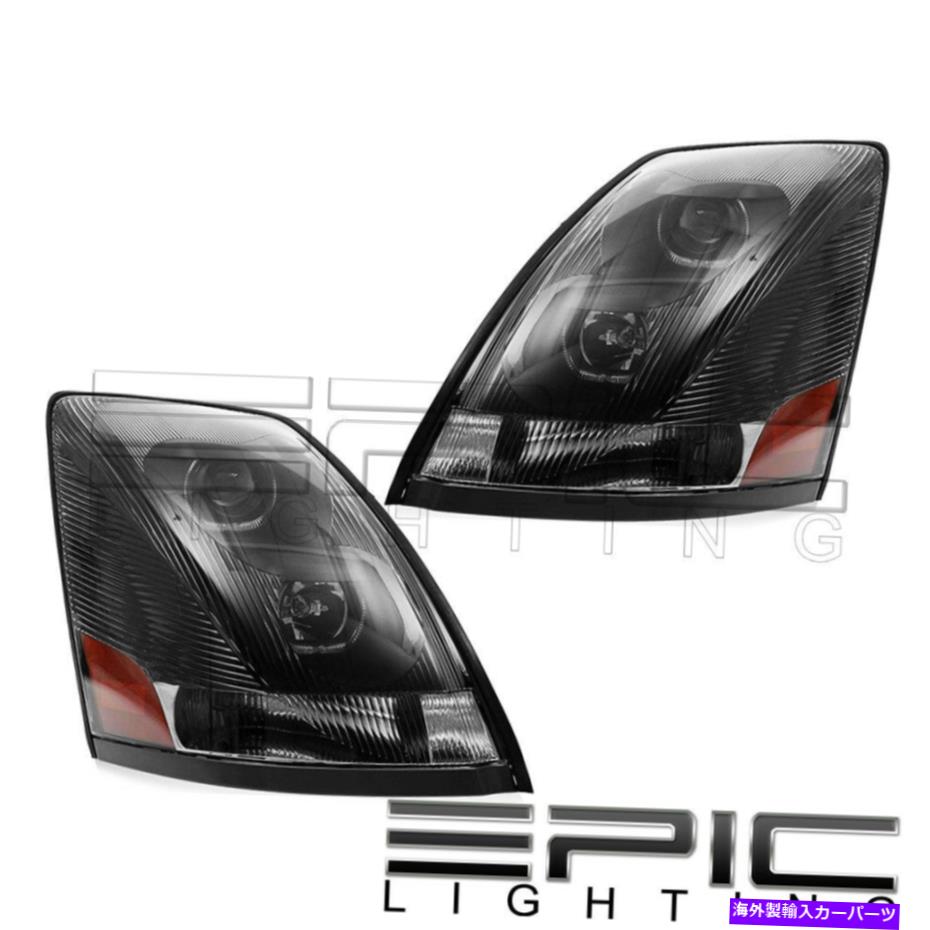 USヘッドライト イーグルアイヘッドライトクロムLEDライトバーペアVON / VNL Eagle Eye Head Light Chrome LED Light Bar Pair For 2003-2015 Volvo VN/VNL【並行輸入品】