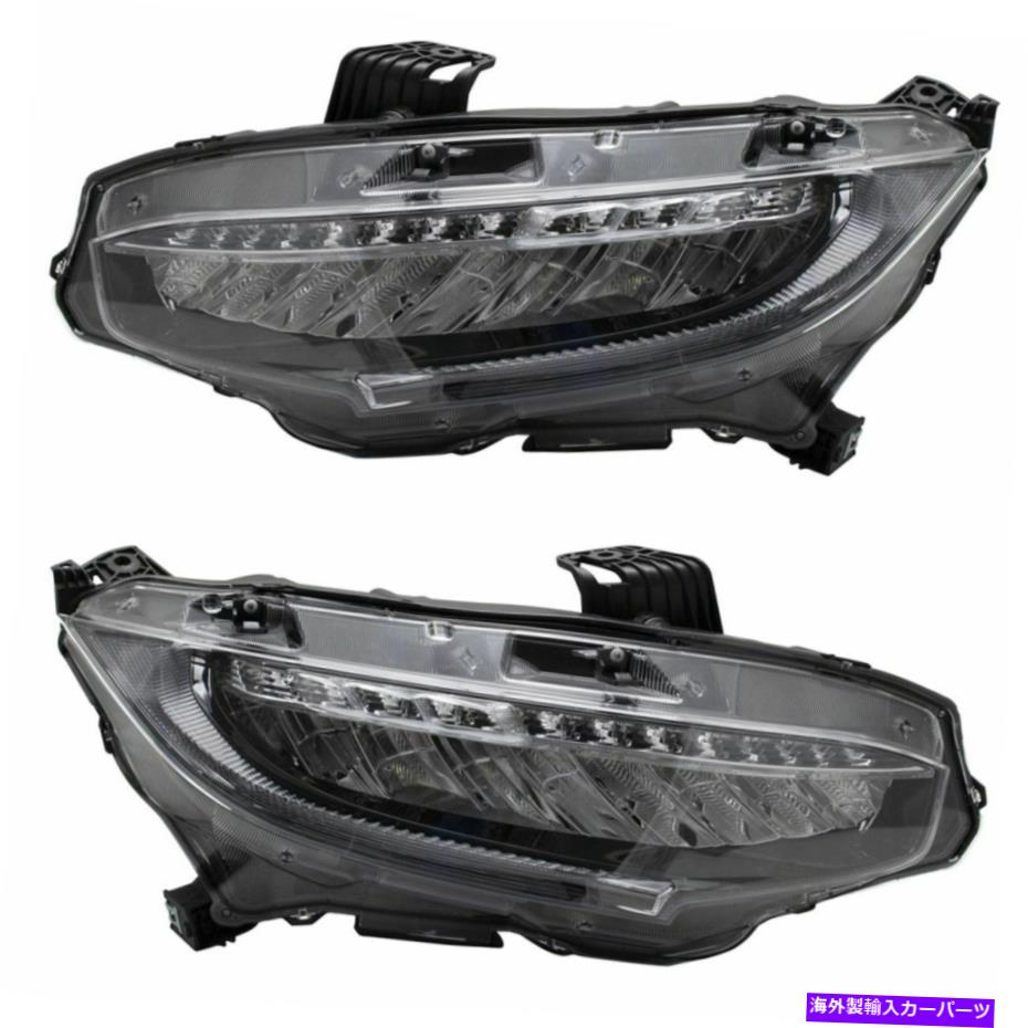 USヘッドライト ホンダシビックのためのLEDヘッドライトランプアセンブリペアLH RH側 LED Headlight Lamp Assembly Pair LH RH Sides for Honda Civic【並行輸入品】 96,952円