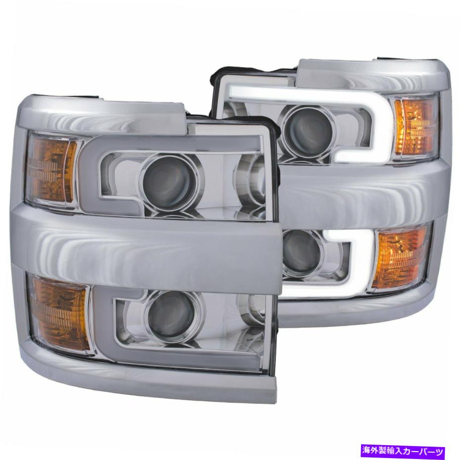 USヘッドライト 2015-2016シボレーSilverado Chrome / Clear 111360のためのアナゾプロジェクターのヘッドライト ANZO Projector Headlights for 2015-2016 Chevrolet Silverado Chrome/Clear 111360【並行輸入品】