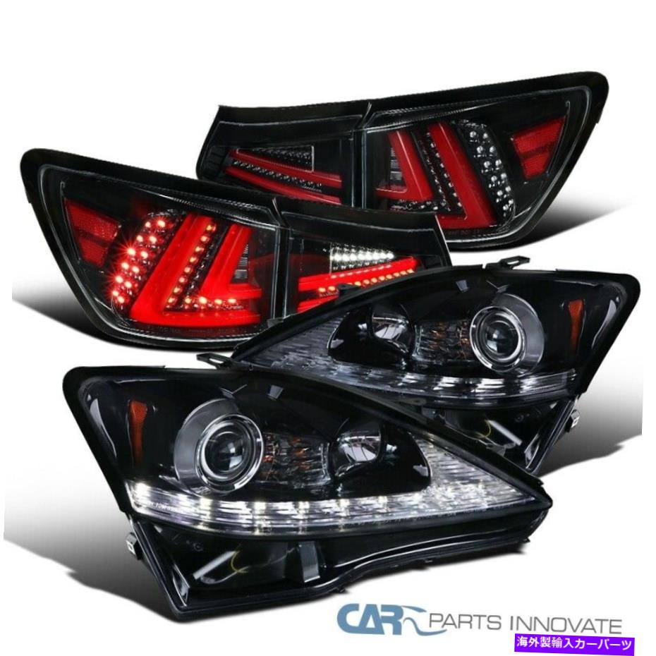 USヘッドライト 06-08 IS250の光沢のある黒、IS350 LEDプロジェクターヘッドライト+ LEDテールトランクランプ Glossy Black For 06-08 IS250 IS350 LED Projector Headlights+LED Tail Trunk Lamps【並行輸入品】 99,336円