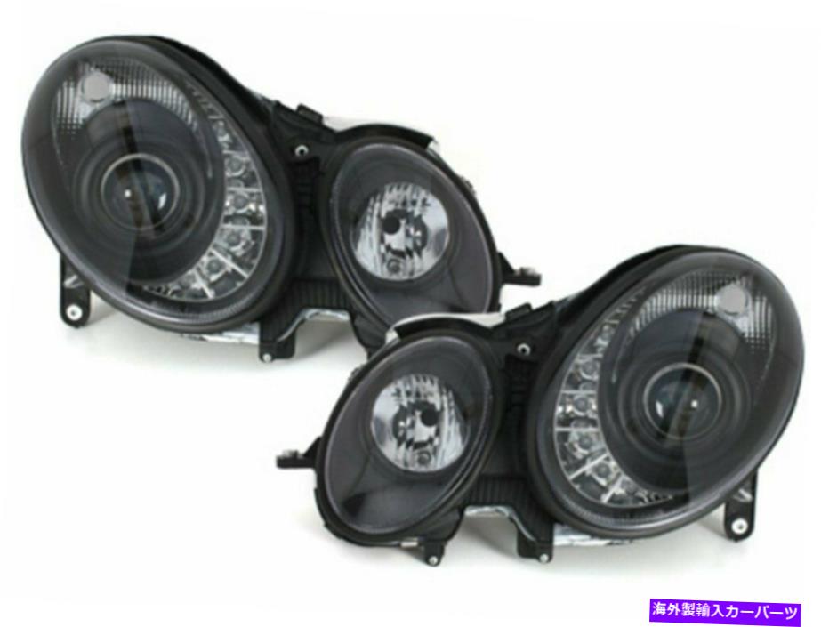 USヘッドライト Juego de Faros Optica Marcha Diurna LEDメルセデスW211 E-CLASE 2002-2006 Negro US Juego de Faros Optica Marcha Diurna LED Mercedes W211 E-CLASE 2002-2006 Negro US【並行輸入品】