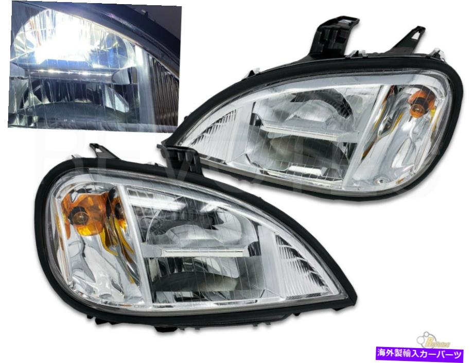 USヘッドライト 1996年から2017年のための6000K LEDのヘッドライトヘッドランプColumbia Chrome 6000K LED Headlights Head Lamps For 1996-2017 Freightliner Columbia Chrome【並行輸入品】