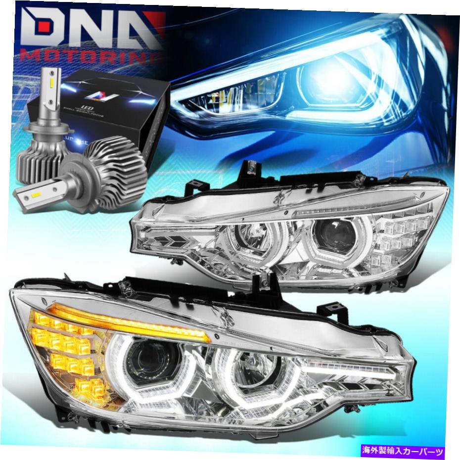 USヘッドライト 2012-2016 BMW 3シリーズHaloプロジェクターヘッドライトW / LEDキットスリムスタイルクロム FOR 2012-2016 BMW 3-SERIES HALO PROJECTOR HEADLIGHT W/LED KIT SLIM STYLE CHROME【並行輸入品】