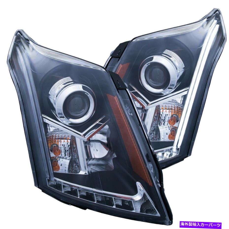 USヘッドライト フィット10~14キャデラックSRXヘッドライト左右ペアW /クリアレンズ＆ブラック Fits 10-14 Cadillac SRX Headlights Left & Right Pair w/ Clear Lens & Black【並行輸入品】