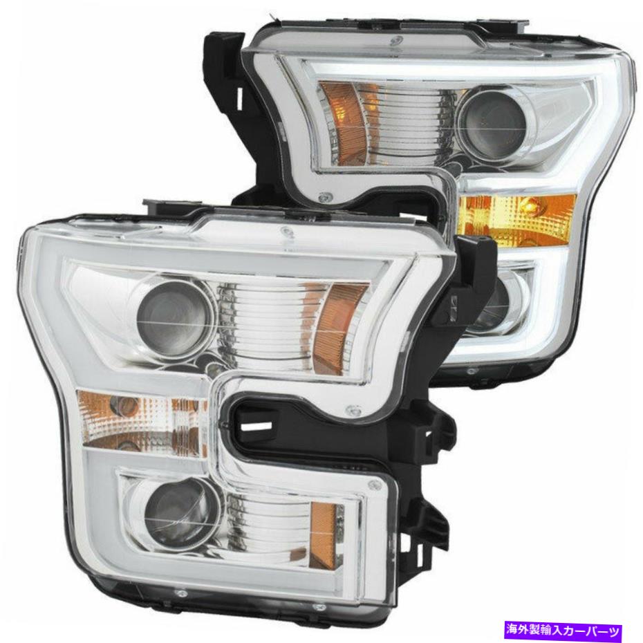 USヘッドライト Anzo USAプロジェクターのヘッドライト板スタイルクローム/フォードF-150 2015-2017 Anzo USA Projector Headlights Plank Style Chrome/Amber for Ford F-150 2015-2017【並行輸入品】