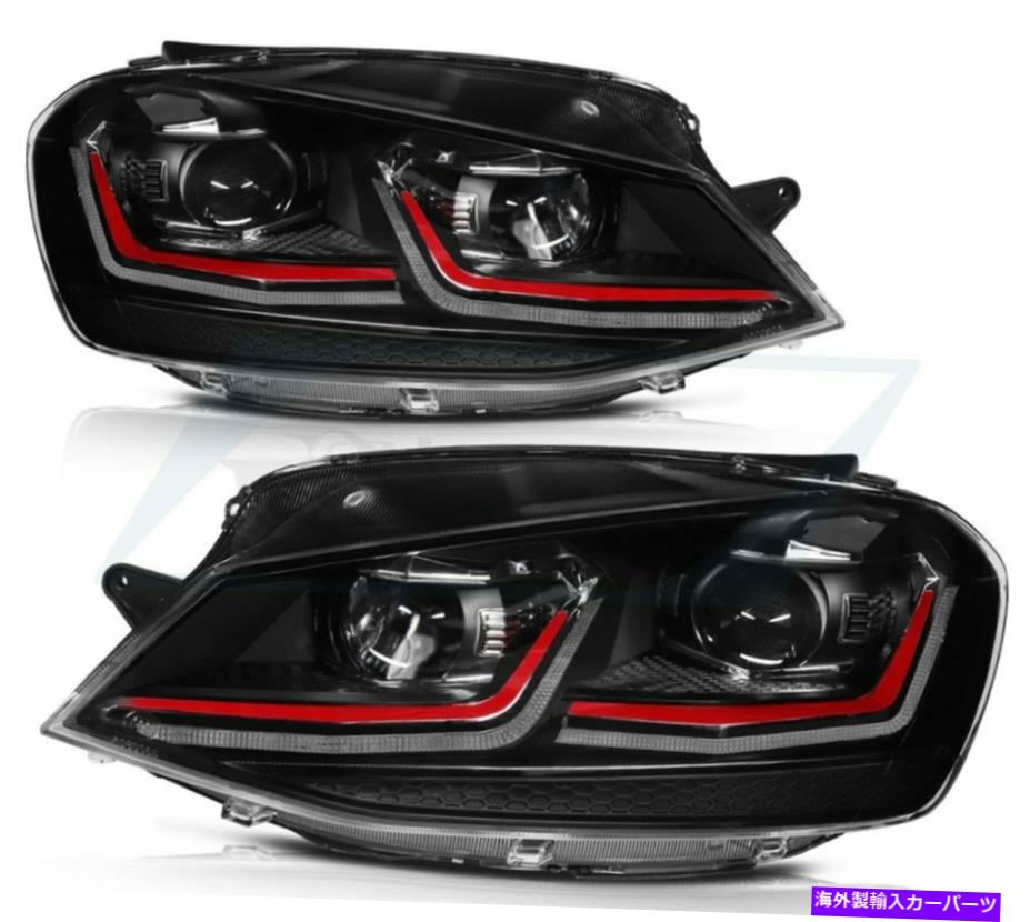 【楽天市場】USヘッドライト フィット1415フォルクスワーゲンゴルフMK7 LEDヘッドライト左+右黒ペア交換 Fits 1415