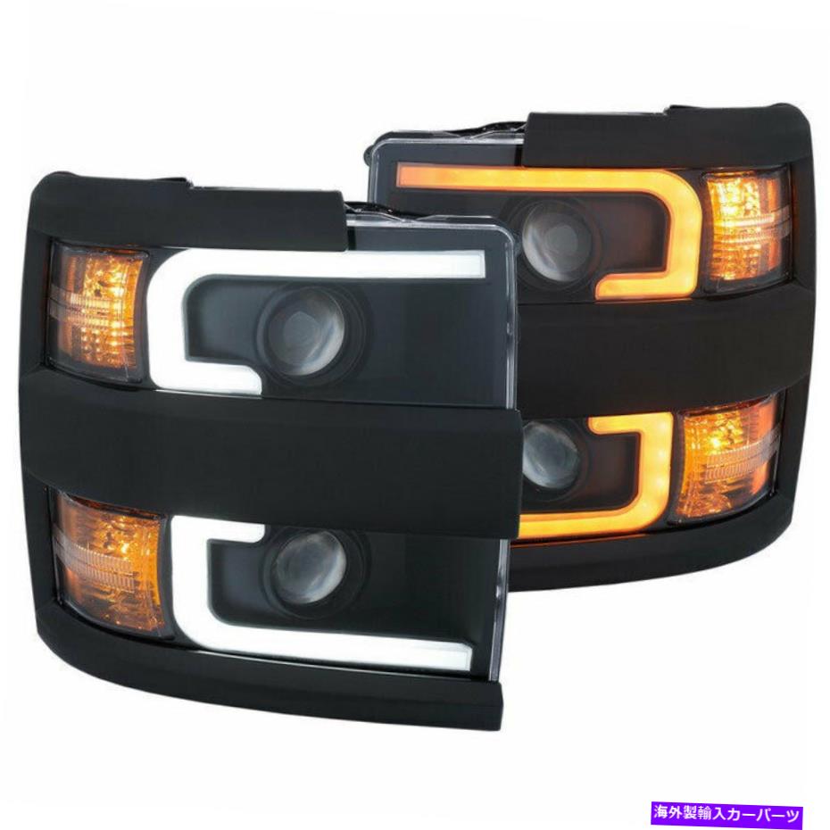 USヘッドライト Anzo USAプロジェクターのヘッドライトBK / AMB w / Bkリム用シボレーSilverado 15-17 Anzo USA Projector Headlights BK/AMB w/ BK Rim for Chevrolet Silverado 15-17【並行輸入品】