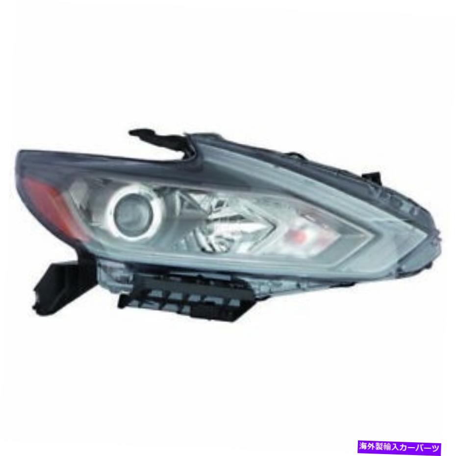 USヘッドライト RHヘッドランプハロゲンw / o LED DRLブラックベゼルフィット2016年2018日産アルティマセダン RH Headlamp Halogen W/O LED DRL Black Bezel fits 2016 2018 Nissan Altima Sedan【並行輸入品】