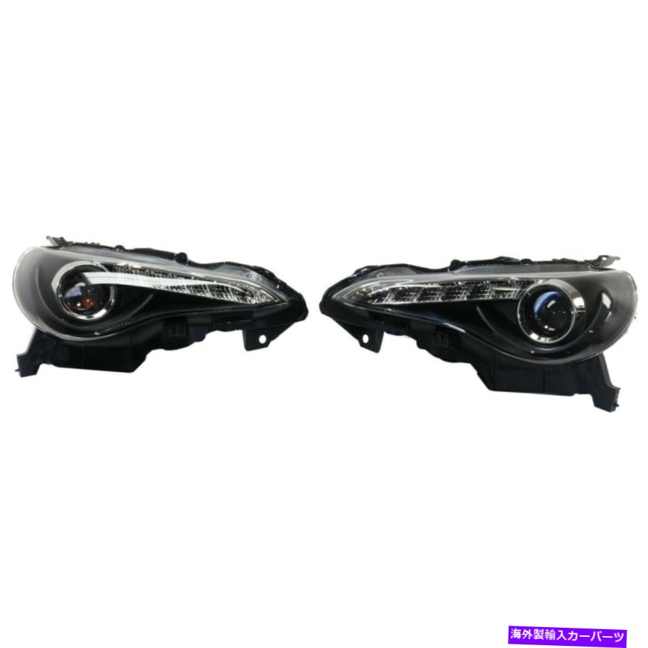 USヘッドライト 2013-2016 SCION FR-Sのヘッドライト左右ペアブラック Headlight For 2013-2016 Scion FR-S Left and Right Pair Black【並行輸入品】