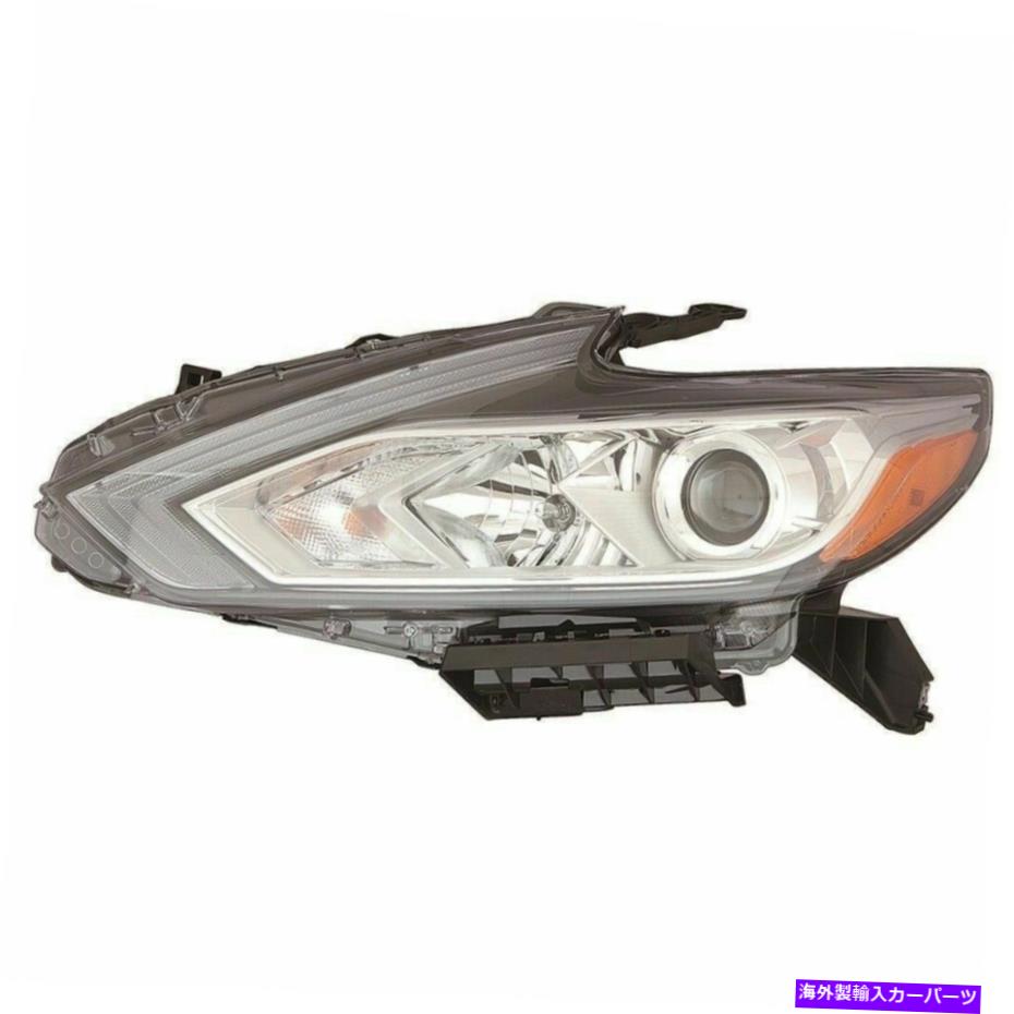 USヘッドライト LHヘッドランプハロゲンW / O LED DRLブラックベゼルフィット2016 2018日産アルティマセダン LH Headlamp Halogen W/O LED DRL Black Bezel fits 2016 2018 Nissan Altima Sedan【並行輸入品】