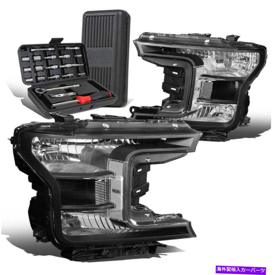 USヘッドライト 2018-2020フォードF150ブラック/クリア信号駆動ヘッドライトヘッドランプ+ツールボックス For 2018-2020 Ford F150 Black/Clear Signal Driving Headlight Head Lamp+Tool Box【並行輸入品】