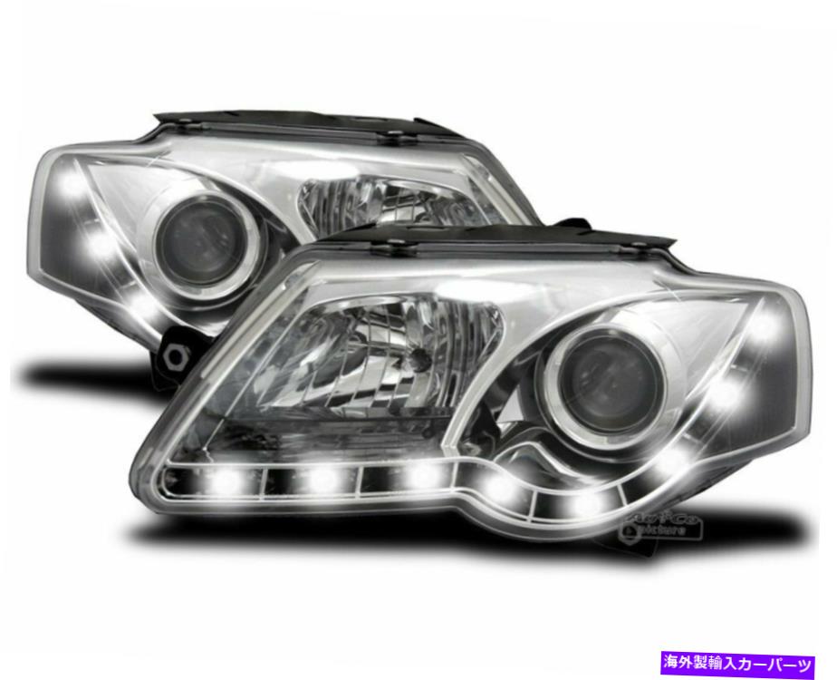 USヘッドライト Juego de Faros Con Marcha Diurna Para VW Passat B6 3C 2005-2010 Croomo US LPVWJ6W Juego de Faros con Marcha Diurna para VW PASSAT B6 3C 2005-2010 Cromo US LPVWJ6W【並行輸入品】