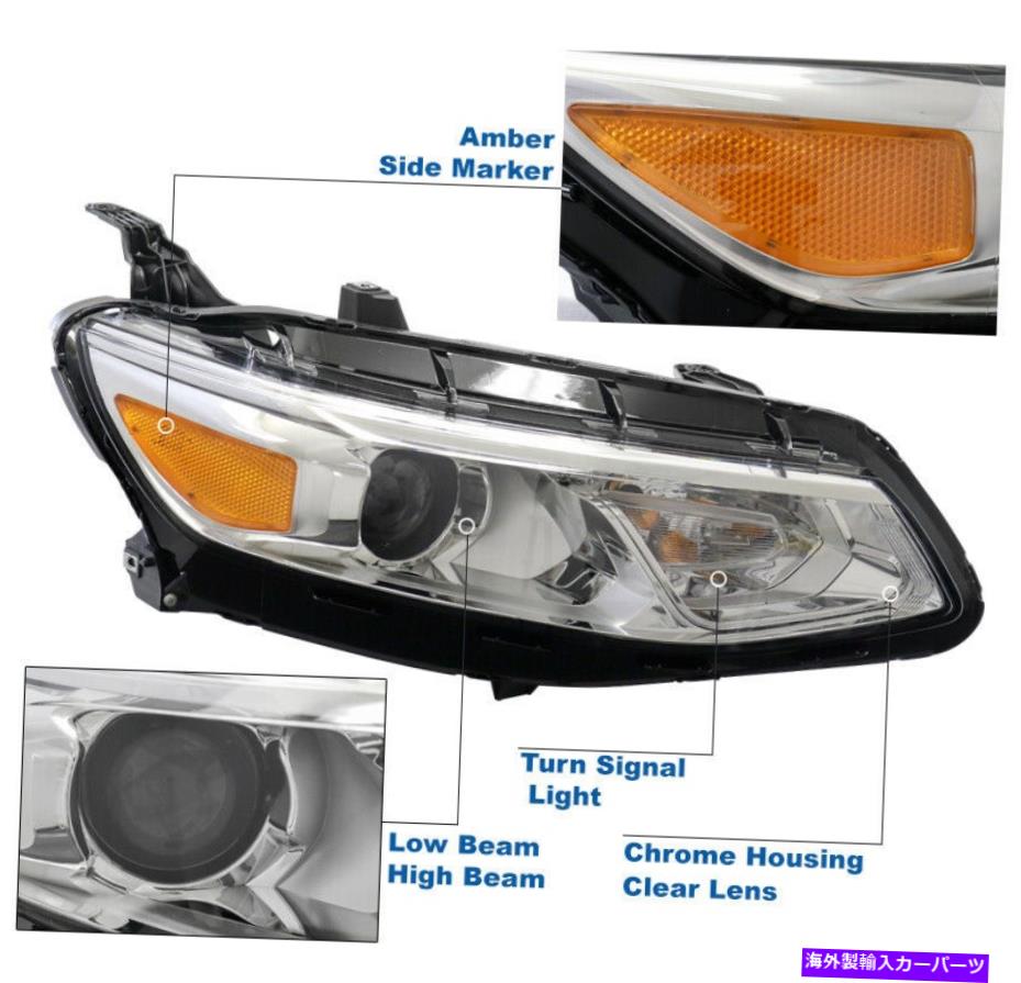 USヘッドライト 2016年2017年2017年2017年シボレーMalibu Chromeプロジェクターヘッドライト+ LED DRLランプ For 2016 2017 2018 Chevrolet Malibu Chrome Projector Headlights +LED DRL Lamps【並行輸入品】