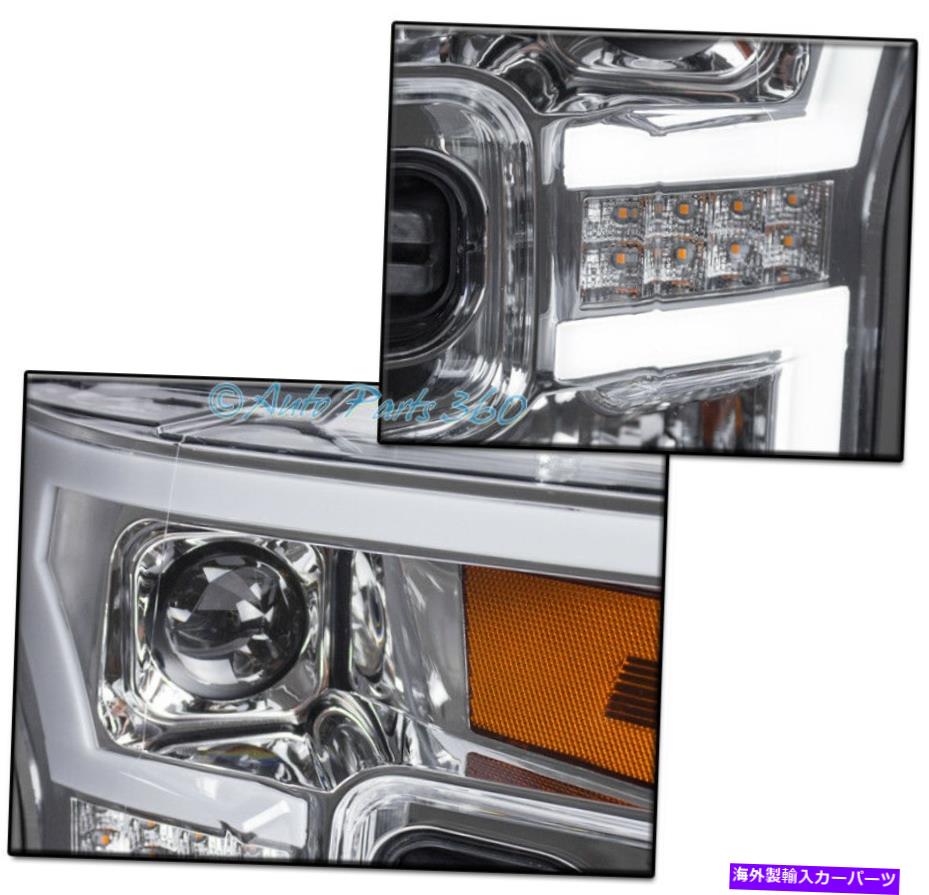 USヘッドライト 15-17フォードF-150ピックアップDRL LEDバープロジェクターヘッドライトランプクロームW / 6K HIDキット 15-17 FORD F-150 PICKUP DRL LED BAR PROJECTOR HEADLIGHT LAMP CHROME W/6K HID KIT【並行輸入品】
