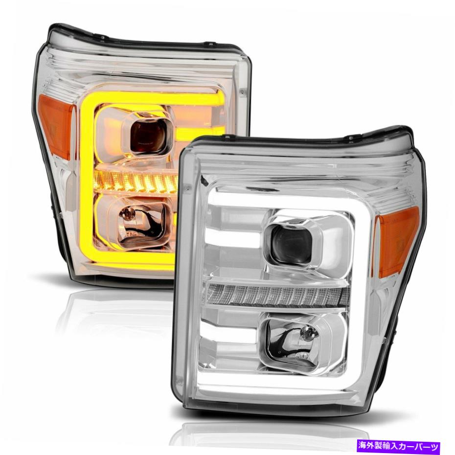 USヘッドライト 11-16フォードF-250 / F-350 / F-450 11140のためのAnzo Chrome U-Barプロジェクターのヘッドライト Anzo Chrome U-Bar Projector Headlights for 11-16 Ford F-250/F-350/F-450 111407【並行輸入品】