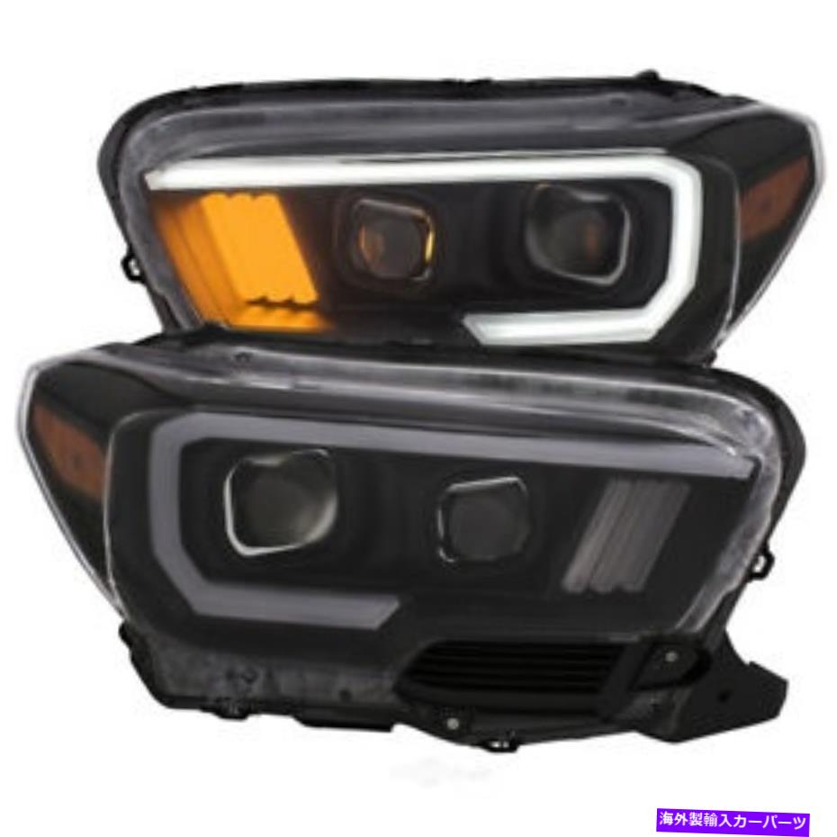 USヘッドライト 2016-2018トヨタタコマ2017 Anzo 111377のヘッドライトセット Headlight Set For 2016-2018 Toyota Tacoma 2017 Anzo 111377【並行輸入品】