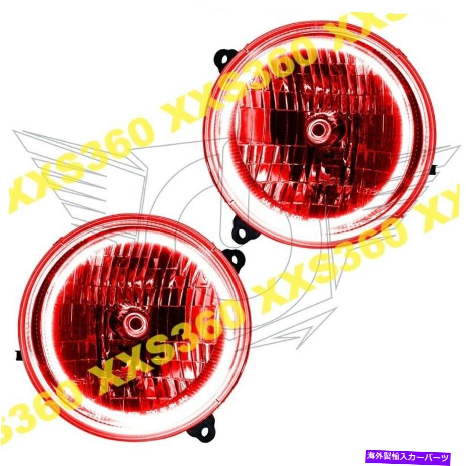 USヘッドライト ジープリバティ02-04赤いLED天使悪魔の目のためのOracle Halo 2xヘッドライト ORACLE Halo 2x HEADLIGHTS for Jeep Liberty 02-04 RED LED Angel Demon Eyes【並行輸入品】