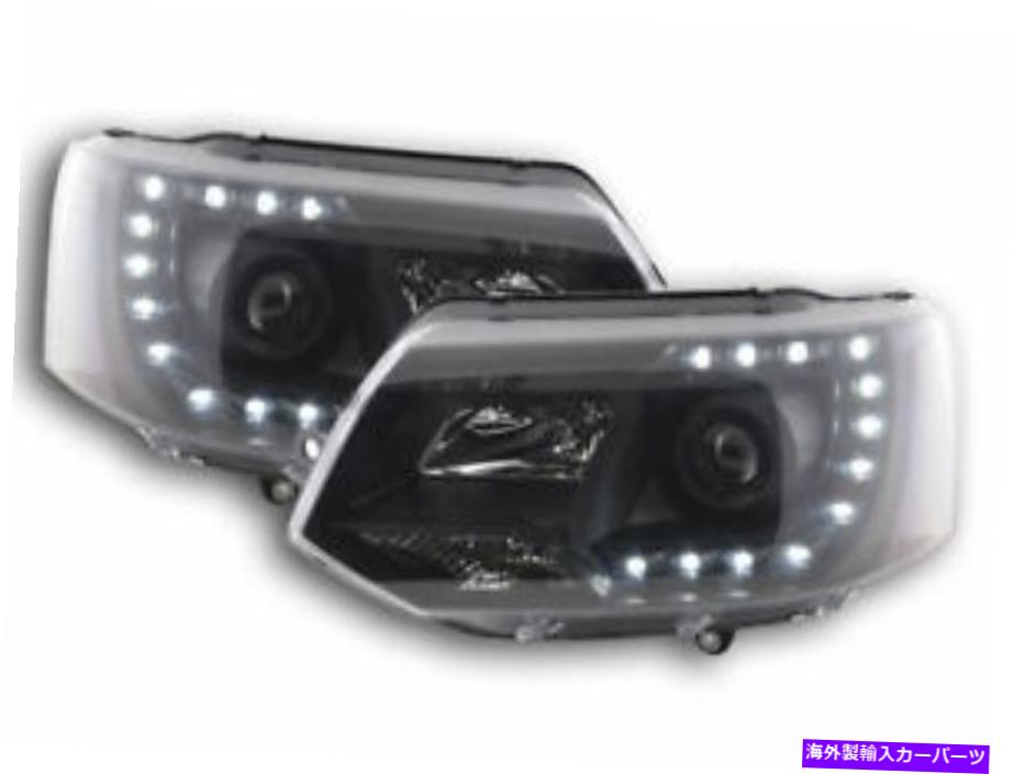 USヘッドライト 2009年からのVW T5のための黒い色のLED DRLの昼間のハロゲンの覇権 LED DRL daytime halogen healights in Black color for VW T5 from 2009【並行輸入品】
